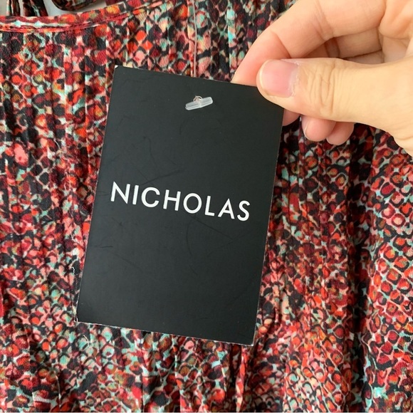 NICHOLAS Devan gathered snake-print crepe mini dress Sz US 10 - Picture 7 of 8